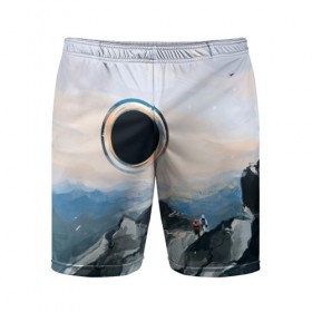 Мужские шорты 3D спортивные с принтом Черная дыра в Тюмени,  |  | горы | закат | пейзаж | природа