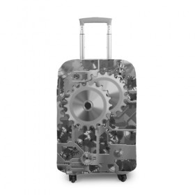 Чехол для чемодана 3D с принтом Механизм в Тюмени, 86% полиэфир, 14% спандекс | двустороннее нанесение принта, прорези для ручек и колес | 