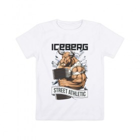 Детская футболка хлопок с принтом Bull 3 | Iceberg в Тюмени, 100% хлопок | круглый вырез горловины, полуприлегающий силуэт, длина до линии бедер | animals | iceberg | icebergstyle | youtube