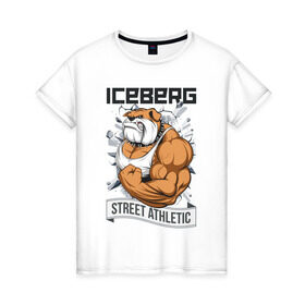 Женская футболка хлопок с принтом Dog 2 | Iceberg в Тюмени, 100% хлопок | прямой крой, круглый вырез горловины, длина до линии бедер, слегка спущенное плечо | animals | iceberg | icebergstyle | youtube