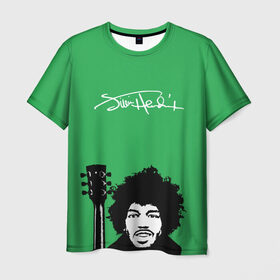 Мужская футболка 3D с принтом Jimi Hendrix в Тюмени, 100% полиэфир | прямой крой, круглый вырез горловины, длина до линии бедер | Тематика изображения на принте: 