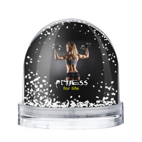 Снежный шар с принтом Fitness for life в Тюмени, Пластик | Изображение внутри шара печатается на глянцевой фотобумаге с двух сторон | fitness. гантели | девушка | прикольные картинки | спорт | тело | экстрим