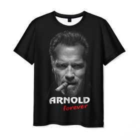 Мужская футболка 3D с принтом Arnold forever в Тюмени, 100% полиэфир | прямой крой, круглый вырез горловины, длина до линии бедер | Тематика изображения на принте: актёр | арнольд шварценеггер | боевик | звезда | киногерой | супергерой | терминатор