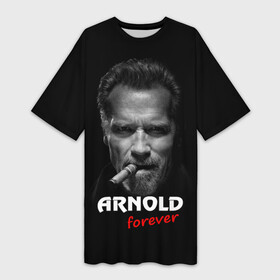 Платье-футболка 3D с принтом Arnold forever в Тюмени,  |  | актёр | арнольд шварценеггер | боевик | звезда | киногерой | супергерой | терминатор