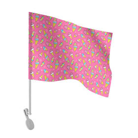 Флаг для автомобиля с принтом Мороженка в Тюмени, 100% полиэстер | Размер: 30*21 см | 