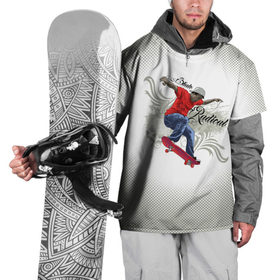 Накидка на куртку 3D с принтом Скейтер в Тюмени, 100% полиэстер |  | skater | skull | xtreme | граффити | скейт | спорт | череп | экстрим