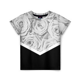 Детская футболка 3D с принтом Розы в Тюмени, 100% гипоаллергенный полиэфир | прямой крой, круглый вырез горловины, длина до линии бедер, чуть спущенное плечо, ткань немного тянется | fashion | роза | цветы