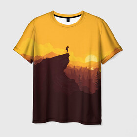 Мужская футболка 3D с принтом Firewatch в Тюмени, 100% полиэфир | прямой крой, круглый вырез горловины, длина до линии бедер | fire | firewatch | game | watch | игра