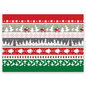 Поздравительная открытка с принтом Новогодний орнамент в Тюмени, 100% бумага | плотность бумаги 280 г/м2, матовая, на обратной стороне линовка и место для марки
 | дед мороз | елка | новогодний орнамент | подарок на новый год | праздник | снеговик | снежинки