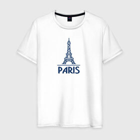 Мужская футболка хлопок с принтом Paris в Тюмени, 100% хлопок | прямой крой, круглый вырез горловины, длина до линии бедер, слегка спущенное плечо. | 