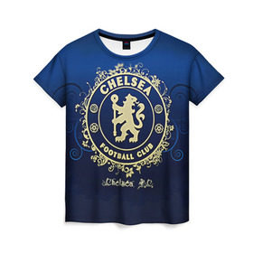 Женская футболка 3D с принтом Chelsea в Тюмени, 100% полиэфир ( синтетическое хлопкоподобное полотно) | прямой крой, круглый вырез горловины, длина до линии бедер | chelsea | football. | английская премьер лига | апл | футбол | челси