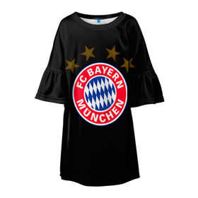 Детское платье 3D с принтом Bayern в Тюмени, 100% полиэстер | прямой силуэт, чуть расширенный к низу. Круглая горловина, на рукавах — воланы | bayern | football | бавария | бундеслига | немецкий чемпионат | футбол