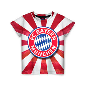 Детская футболка 3D с принтом Bayern в Тюмени, 100% гипоаллергенный полиэфир | прямой крой, круглый вырез горловины, длина до линии бедер, чуть спущенное плечо, ткань немного тянется | Тематика изображения на принте: bayern | football | бавария | бундеслига | немецкий чемпионат | футбол