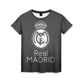 Женская футболка 3D с принтом Real Madrid в Тюмени, 100% полиэфир ( синтетическое хлопкоподобное полотно) | прямой крой, круглый вырез горловины, длина до линии бедер | real madrid