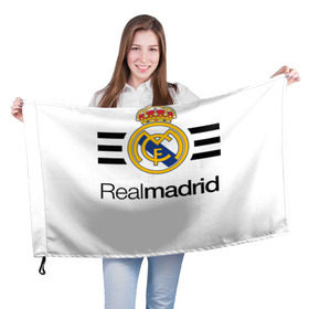 Флаг 3D с принтом Real madrid в Тюмени, 100% полиэстер | плотность ткани — 95 г/м2, размер — 67 х 109 см. Принт наносится с одной стороны | Тематика изображения на принте: football | real | real madrid | примера | реал | реал мадрид | футбол | чемпионат испании