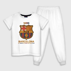 Детская пижама хлопок с принтом Barcelona2 в Тюмени, 100% хлопок |  брюки и футболка прямого кроя, без карманов, на брюках мягкая резинка на поясе и по низу штанин
 | Тематика изображения на принте: barcelona | football | барса | барселона | примера | футбол | чемпионат испании