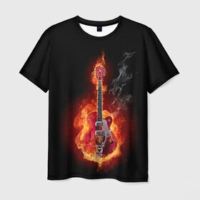 Мужская футболка 3D с принтом Огония страсти в Тюмени, 100% полиэфир | прямой крой, круглый вырез горловины, длина до линии бедер | ад | арт | дым | музыка | новинки | огонь | пламя | популярные | энергия | яркие
