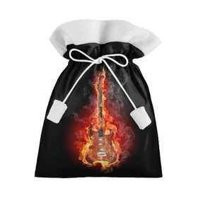Подарочный 3D мешок с принтом Адская гитара в Тюмени, 100% полиэстер | Размер: 29*39 см | ад | арт | дым | музыка | новинки | огонь | пламя | популярные | энергия | яркие