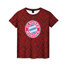 Женская футболка 3D с принтом Bayern munich в Тюмени, 100% полиэфир ( синтетическое хлопкоподобное полотно) | прямой крой, круглый вырез горловины, длина до линии бедер | bavaria | munchen | бавария | мюнхен