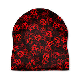 Шапка 3D с принтом Анархия (красное на черном) в Тюмени, 100% полиэстер | универсальный размер, печать по всей поверхности изделия | punk | rock | rocknroll | roll | панк | рок | рокнролл | ролл | текстура