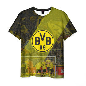 Мужская футболка 3D с принтом Borussia в Тюмени, 100% полиэфир | прямой крой, круглый вырез горловины, длина до линии бедер | 09 | bvb | бвб | борусия | боруссия | дортмунд