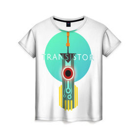 Женская футболка 3D с принтом Транзистор | Меч в Тюмени, 100% полиэфир ( синтетическое хлопкоподобное полотно) | прямой крой, круглый вырез горловины, длина до линии бедер | red | transistor | меч. лого | транзистор