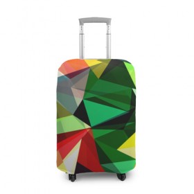 Чехол для чемодана 3D с принтом Полигоны в Тюмени, 86% полиэфир, 14% спандекс | двустороннее нанесение принта, прорези для ручек и колес | геометрия | разноцветный | треугольники | яркий