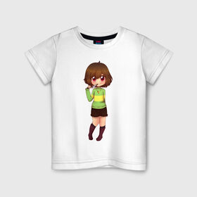 Детская футболка хлопок с принтом Chara в Тюмени, 100% хлопок | круглый вырез горловины, полуприлегающий силуэт, длина до линии бедер | андертейл | чара