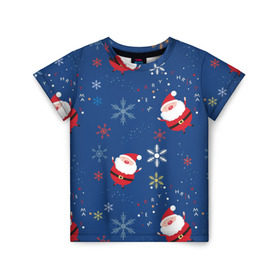 Детская футболка 3D с принтом Новый год от new.art.fox в Тюмени, 100% гипоаллергенный полиэфир | прямой крой, круглый вырез горловины, длина до линии бедер, чуть спущенное плечо, ткань немного тянется | праздник | снег | снежинки