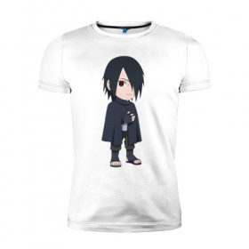Мужская футболка премиум с принтом Sasuke в Тюмени, 92% хлопок, 8% лайкра | приталенный силуэт, круглый вырез ворота, длина до линии бедра, короткий рукав | Тематика изображения на принте: 