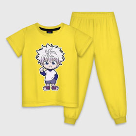 Детская пижама хлопок с принтом Киллуа в Тюмени, 100% хлопок |  брюки и футболка прямого кроя, без карманов, на брюках мягкая резинка на поясе и по низу штанин
 | Тематика изображения на принте: 
