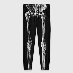 Женские брюки 3D с принтом Halloween скелет в Тюмени, полиэстер 100% | прямой крой, два кармана без застежек по бокам, с мягкой трикотажной резинкой на поясе и по низу штанин. В поясе для дополнительного комфорта — широкие завязки | скелет