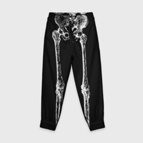 Детские брюки 3D с принтом Halloween скелет в Тюмени, 100% полиэстер | манжеты по низу, эластичный пояс регулируется шнурком, по бокам два кармана без застежек, внутренняя часть кармана из мелкой сетки | скелет