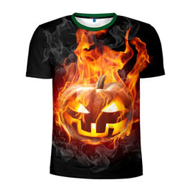 Мужская футболка 3D спортивная с принтом Огненная стихия хэллоуин в Тюмени, 100% полиэстер с улучшенными характеристиками | приталенный силуэт, круглая горловина, широкие плечи, сужается к линии бедра | fire | luxury | premium | vip | vppdgryphon | огненная стихия | огонь | пожар | премиум | хэллоуин | эксклюзив