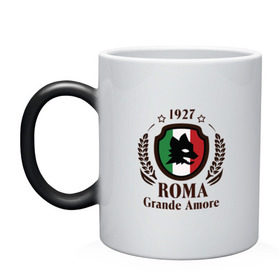 Кружка хамелеон с принтом AS Roma в Тюмени, керамика | меняет цвет при нагревании, емкость 330 мл | roma | фк «рома» grand amore