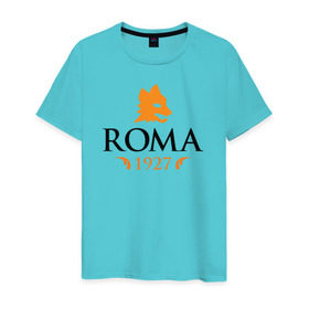 Мужская футболка хлопок с принтом AS Roma в Тюмени, 100% хлопок | прямой крой, круглый вырез горловины, длина до линии бедер, слегка спущенное плечо. | 1927 | roma | фк «рома»