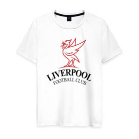 Мужская футболка хлопок с принтом Liverpool в Тюмени, 100% хлопок | прямой крой, круглый вырез горловины, длина до линии бедер, слегка спущенное плечо. | leverpool | ливерпуль