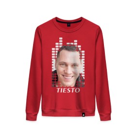 Женский свитшот хлопок с принтом EQ - Tiesto в Тюмени, 100% хлопок | прямой крой, круглый вырез, на манжетах и по низу широкая трикотажная резинка  | Тематика изображения на принте: beatport | black hole | club | dj | edm | electro | eq | holland | house | music | musical freedom | production | radio | techno | tiesto | top | trance | голандия | дискотека | звезда | клуб | музыка | музыкант | продюссер | радио | фестиваль | эквалайзе