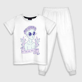 Детская пижама хлопок с принтом cute alien в Тюмени, 100% хлопок |  брюки и футболка прямого кроя, без карманов, на брюках мягкая резинка на поясе и по низу штанин
 | Тематика изображения на принте: 