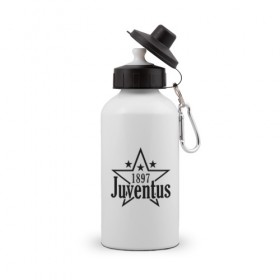 Бутылка спортивная с принтом juventus в Тюмени, металл | емкость — 500 мл, в комплекте две пластиковые крышки и карабин для крепления | juventus | ювентус