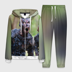 Мужской костюм 3D с принтом Zombie в Тюмени, 100% полиэстер | Манжеты и пояс оформлены тканевой резинкой, двухслойный капюшон со шнурком для регулировки, карманы спереди | walking dead | zombie | зомби | ходячие мертвецы