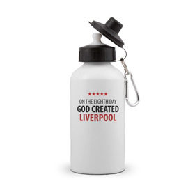 Бутылка спортивная с принтом Liverpool в Тюмени, металл | емкость — 500 мл, в комплекте две пластиковые крышки и карабин для крепления | ливерпуль