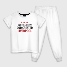 Детская пижама хлопок с принтом Liverpool в Тюмени, 100% хлопок |  брюки и футболка прямого кроя, без карманов, на брюках мягкая резинка на поясе и по низу штанин
 | ливерпуль