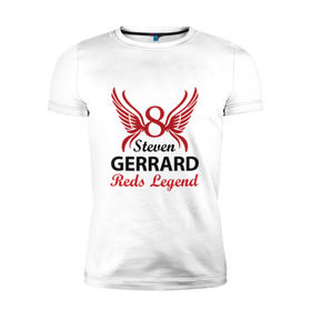 Мужская футболка премиум с принтом Steven Gerrard в Тюмени, 92% хлопок, 8% лайкра | приталенный силуэт, круглый вырез ворота, длина до линии бедра, короткий рукав | 