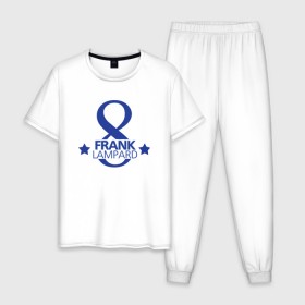 Мужская пижама хлопок с принтом Фрэнк Лэмпард в Тюмени, 100% хлопок | брюки и футболка прямого кроя, без карманов, на брюках мягкая резинка на поясе и по низу штанин
 | frank lanpard | фрэнк лэмпард | челси