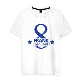 Мужская футболка хлопок с принтом Фрэнк Лэмпард в Тюмени, 100% хлопок | прямой крой, круглый вырез горловины, длина до линии бедер, слегка спущенное плечо. | frank lanpard | фрэнк лэмпард | челси