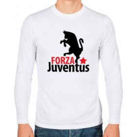 Мужской лонгслив хлопок с принтом Forza Juventus в Тюмени, 100% хлопок |  | juventus | ювентус