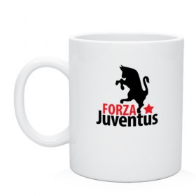 Кружка с принтом Forza Juventus в Тюмени, керамика | объем — 330 мл, диаметр — 80 мм. Принт наносится на бока кружки, можно сделать два разных изображения | Тематика изображения на принте: juventus | ювентус
