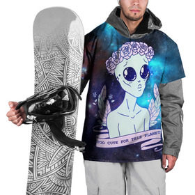 Накидка на куртку 3D с принтом cute alien в Тюмени, 100% полиэстер |  | alien. нло | cosmos | cute | sky | tmblr | tumbler | инопланетянин | космос | мило
