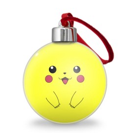 Ёлочный шар с принтом Пикачу в Тюмени, Пластик | Диаметр: 77 мм | pokemon | pokemon go | анимэ | пикачу | покемон гоу | покемоны